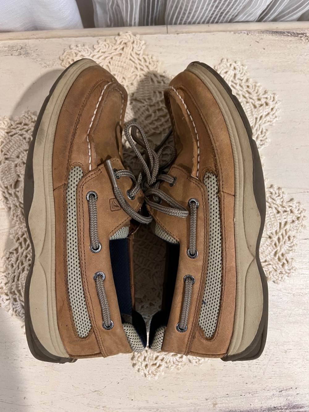 Sperry Top-Sider Leather Boat Shoes Tan Brown Lace Up Women’s Size 6 - Picture 6 of 11